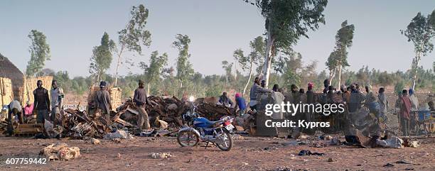 africa, north africa, niger, view of group of people beside the road (year 2007) - niger stock pictures, royalty-free photos & images