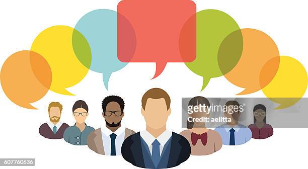 business team - group discussion stock illustrations