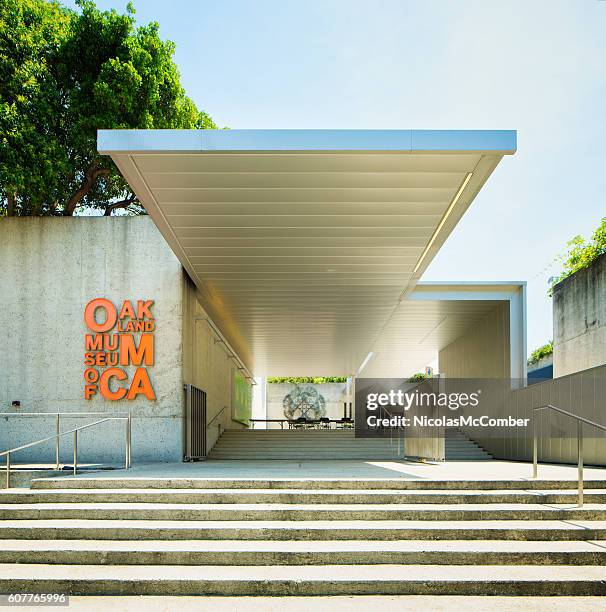 oakland museum of california entrance - oakland california stock pictures, royalty-free photos & images