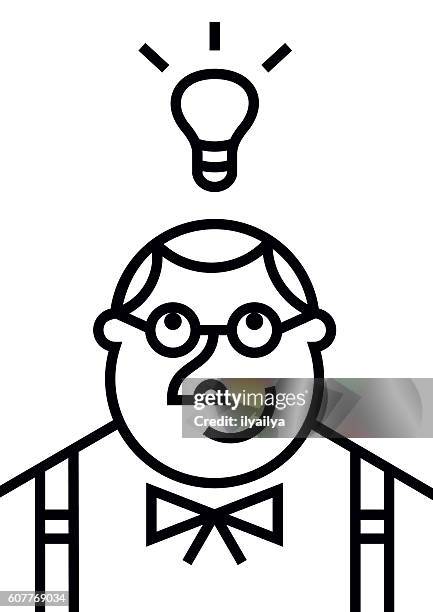 professor has good idea - math professor stock illustrations