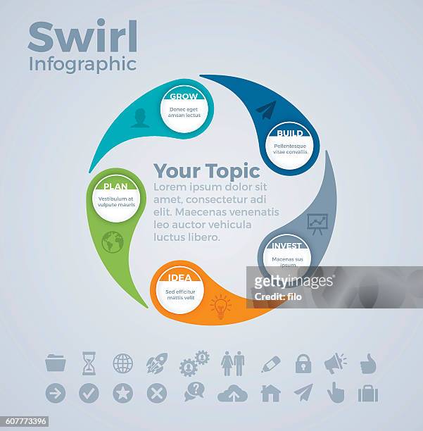 swirl five item infographic concept - cyclone 幅插畫檔、美工圖案、卡通及圖標