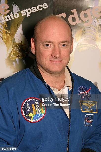 American astronaut Scott Kelly, circa 2005. He is wearing the badge of the STS-103 mission on the Discovery shuttle, to service the Hubble Space...