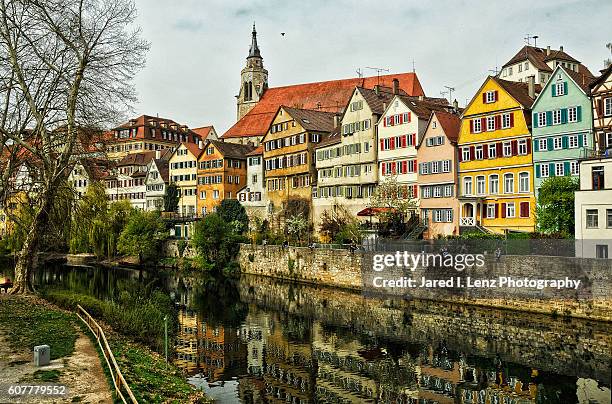 tübingen on the neckar river - baden baden fotografías e imágenes de stock