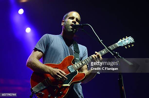Singer Jack Johnson performs on the Sunset Cliffs stage during KAABOO Del Mar at the Del Mar Fairgrounds on September 18, 2016 in Del Mar, California.