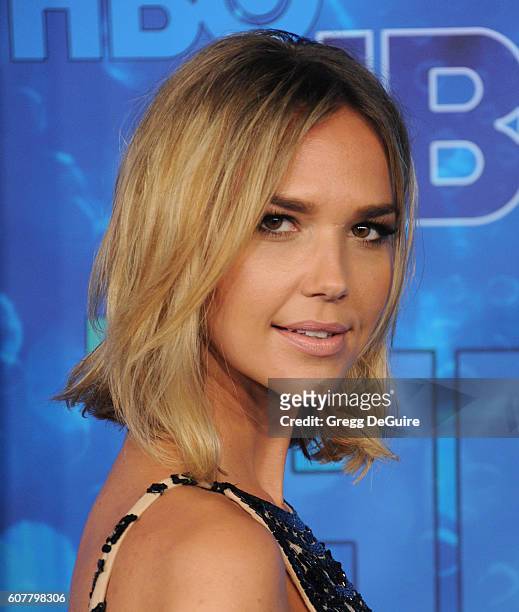 Actress Arielle Kebbel arrives at HBO's Post Emmy Awards Reception at The Plaza at the Pacific Design Center on September 18, 2016 in Los Angeles,...