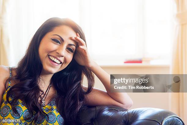 portrait of young woman. - shy stock pictures, royalty-free photos & images