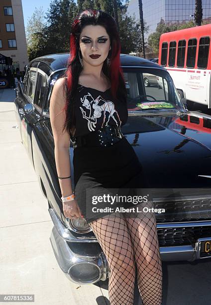 Model/actress Sasha Baxter attends Son Of Monsterpalooza held at Los Angeles Marriott Burbank Airport on September 18, 2016 in Burbank, California.