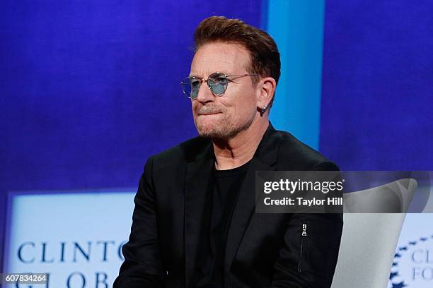 Bono of U2 speaks during the 2016 Clinton Global Initiative Annual Meeting at Sheraton New York Times Square on September 19, 2016 in New York City.