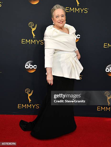 Kathy Bates arrives at the 68th Annual Primetime Emmy Awards at Microsoft Theater on September 18, 2016 in Los Angeles, California.