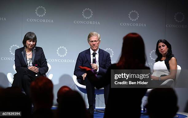 MasterCard CFO Martina Hund-Mejean, Dean of University of Virginia Darden School of Business Scott C. Beardsley and Yahoo Finance Anchor Alexis...