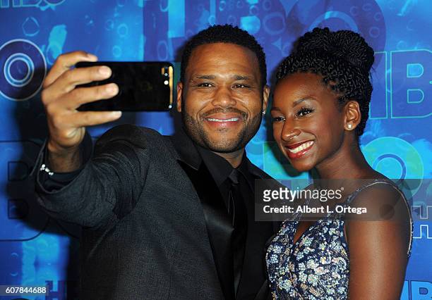 Actor Anthony Anderson and daughter Kyra Anderson arrive for the HBO's Post Emmy Awards Reception held at The Plaza at the Pacific Design Center on...