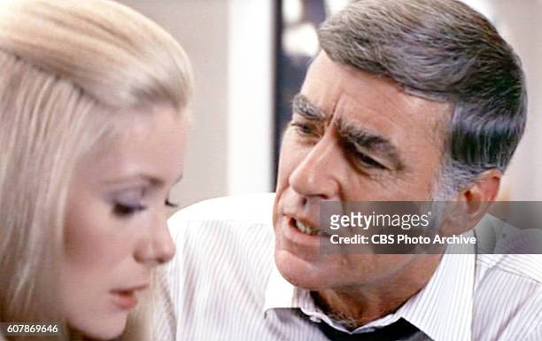 Theatrical movie originally released May 28, 1969. Film directed by Stuart Rosenberg. Pictured left to right, Catherine Deneuve , and Peter Lawford ....