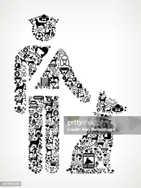 airport security dog and canine pet black icon pattern - tsa stock illustrations