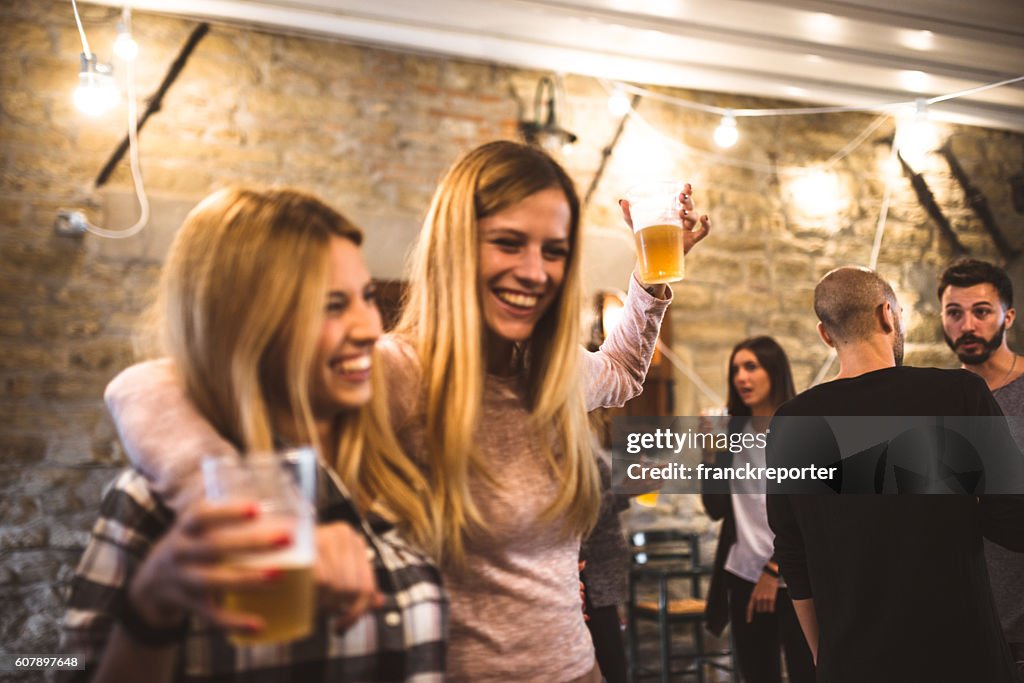 Friends drinking beer at the Beer Fest