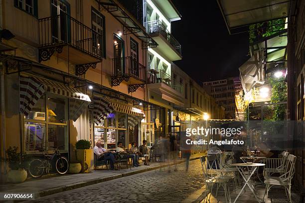 nightlife in greece - thessaloniki greece stock pictures, royalty-free photos & images