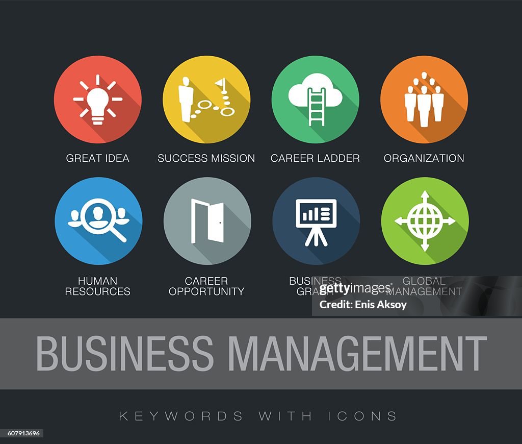 Business Management keywords with icons
