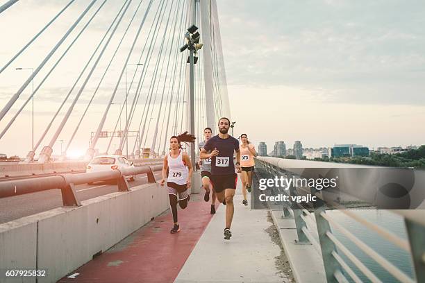 marathon runners. - marathon stock pictures, royalty-free photos & images