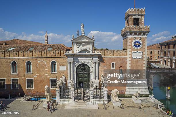 castello, main gate of arsenale - castello stockfoto's en -beelden