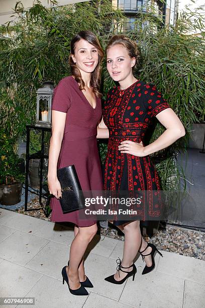 German actress Aylin Tezel and german actress Alicia von Rittberg attend the First Steps Awards 2016 at Stage Theater on September 19, 2016 in...