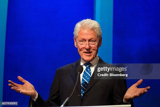 Former U.S. President Bill Clinton speaks during the annual meeting of the Clinton Global Initiative in New York, U.S., on Monday, Sept. 19, 2016....