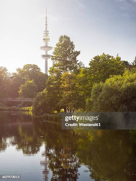 germany, hamburg, view to heinrich-hertz tower at backlight - heinrich hertz stock pictures, royalty-free photos & images