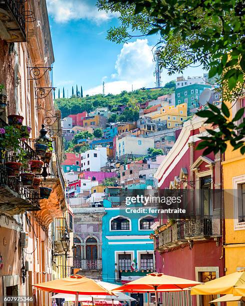 guanajuato colorful streets mexico - méxico imagens e fotografias de stock