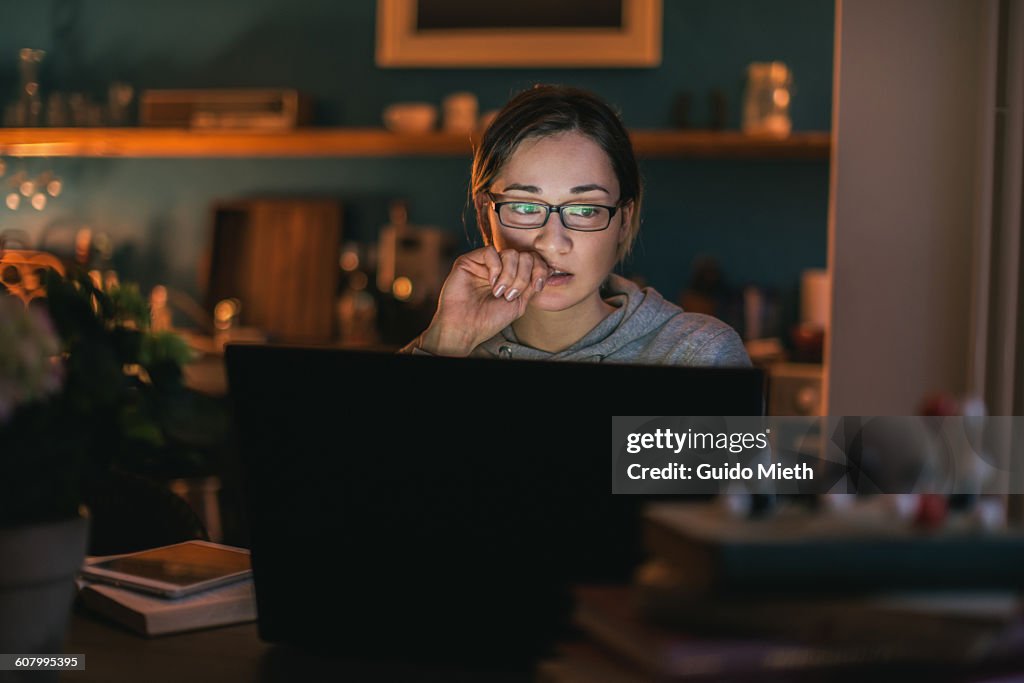 Young woman surfing the web.