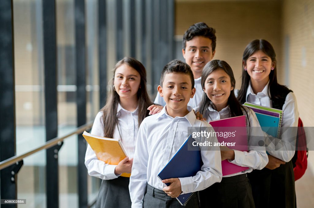 Happy group of students