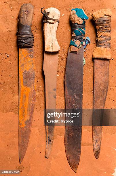 africa dar es salaam africa, east africa, tanzania, view of machete weapons (year 2000) - dagger stock pictures, royalty-free photos & images