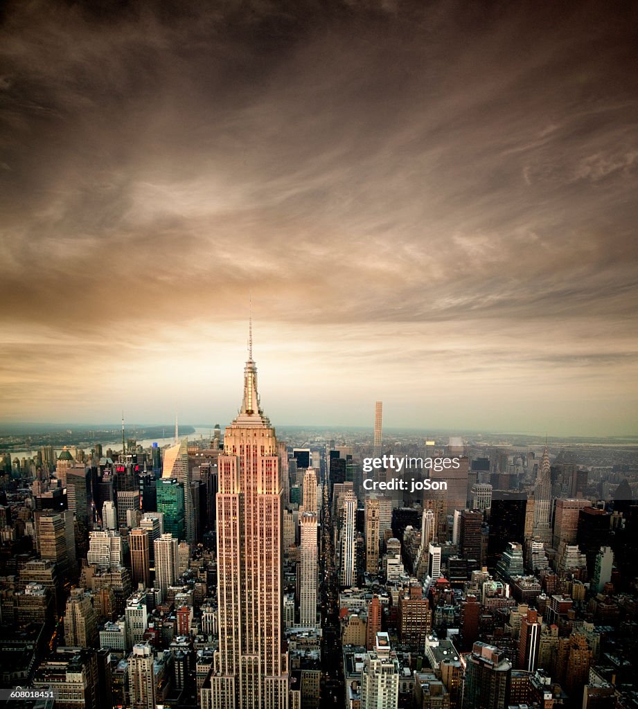 Empire state building and New York skyline