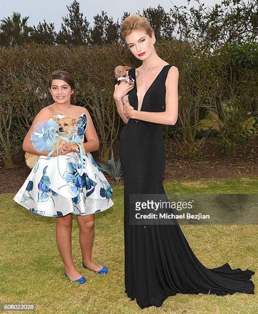 Actress Emmy Perry and model Becky Billman attend All About the Animals Homeless to Haute Gala at Monarch Beach Resort on September 18, 2016 in Dana...