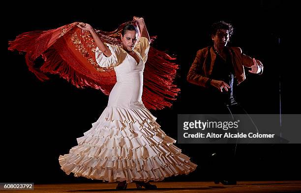 Flamenco dancers performs during the Vicente Amigo performs during the Ballet 'Flamenco de Andalucia' as part og the XIX Bienal de Flamenco at the...