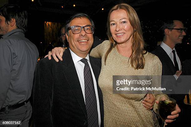Bob Colacello and Kimberly Duross attend 11th Annual Holiday Dinner Honoring DONNA KARAN and Benefiting ACRIA at The Stephen Weiss Studio on December...