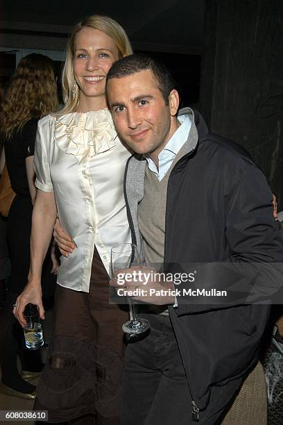 Holly Lang and Giuseppe de Corato attend THE CINEMA SOCIETY & GQ after party for CHILDREN OF MEN at Soho Grand Penthouse on December 18, 2006 in New...