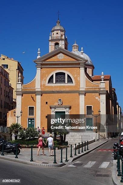 cathedral of ajaccio, colourful, corsica, france - ajaccio stock pictures, royalty-free photos & images