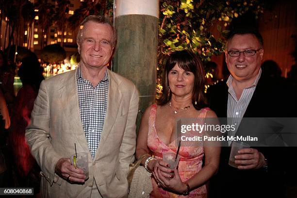 Robert Quilan, Kim Cantanucci and Michael Cantanucci attend Art Basel Welcome Party with Los Super Elegantes at The Delano on December 5, 2006.