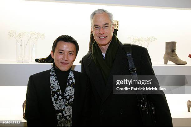 Andy Cao and Peter Reed attend Celebrate TARYN ROSE New Store Location, in Honor of Artist Andy Cao's New Exhibit at The Cooper Hewitt at Taryn Rose...