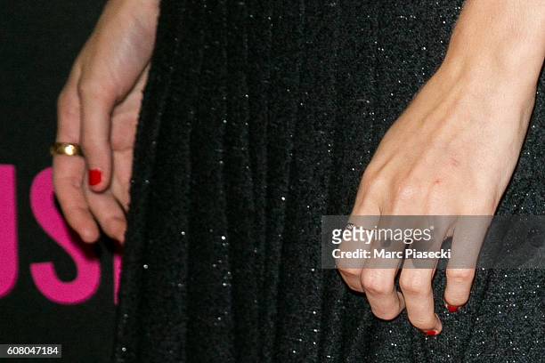 Actress Lily-Rose Depp, ring detail, attends the 'La Danseuse' Premiere at Cinema Gaumont Opera on September 19, 2016 in Paris, France.
