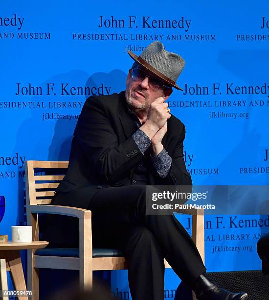 Elvis Costello attends the PEN/Song Lyrics Awards for Literary Excellence honoring John Prine and Kathleen Brennan & Tom Waits at the John F. Kennedy...