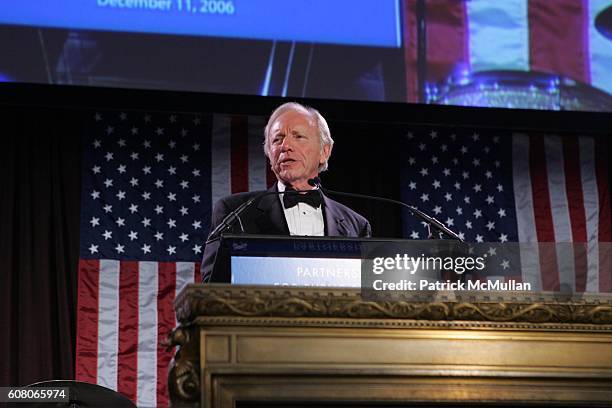 Sen. Joseph Lieberman attends The Partnership for Public Service Gala Honors Senator Joseph Lieberman and Dennis Haysbert at Cipriani's 42nd St. On...