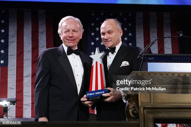 Sen. Joseph Lieberman and Ray Kelly attend The Partnership for Public Service Gala Honors Senator Joseph Lieberman and Dennis Haysbert at Cipriani's...