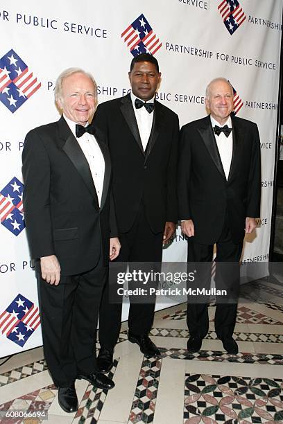 Sen. Joseph Lieberman, Dennis Haysbert and Sam Heyman attend The Partnership for Public Service Gala Honors Senator Joseph Lieberman and Dennis...