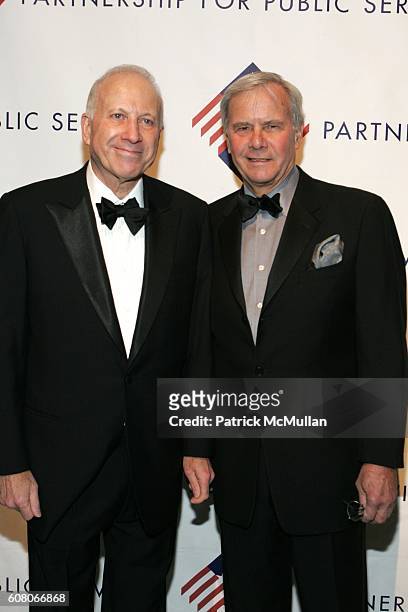 Sam Heyman and Tom Brokaw attend The Partnership for Public Service Gala Honors Senator Joseph Lieberman and Dennis Haysbert at Cipriani's 42nd St....