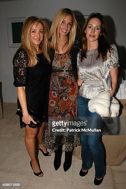 Caroline Berthet, Meredith Melling Burke and Samantha Boardman Rosen attend Paul Wilmot Dinner Party for ADAM LIPPES and ADAM+EVE Clothing at Paul...