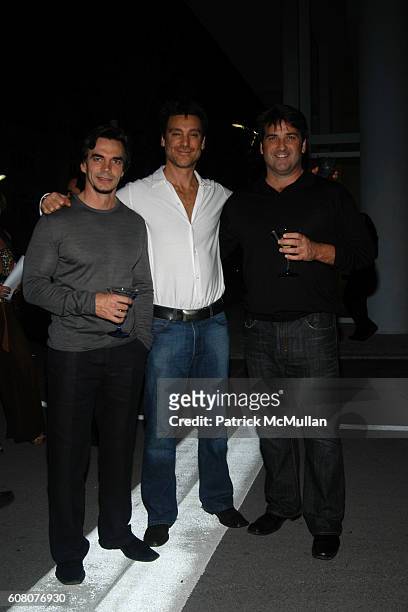 Peter Hawrylewicz, Michael T. Weiss and Ken Lieber attend Guillermo Kuitca Cocktail Party Hosted by Craig Robins at Aqua Residence Complex on...