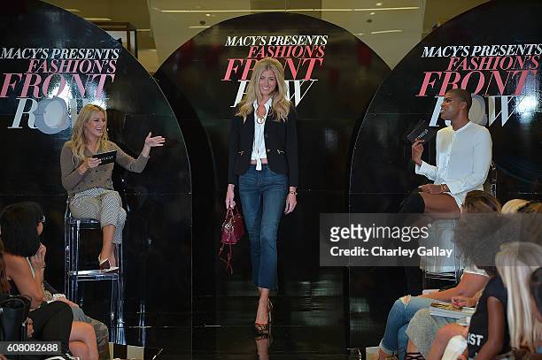 Television personalities Morgan Stewart and EJ Johnson attend Macy's Presents Fashion's Front Row In Los Angeles at The Beverly Center on September...