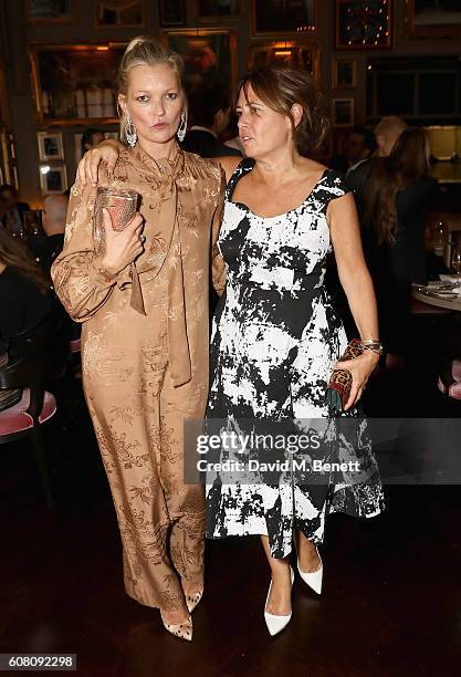 Kate Moss and Alexandra Shulman attends the Business of Fashion #BoF500 Gala Dinner at The London EDITION on September 19, 2016 in London, England.