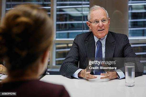 Pedro Pablo Kuczynski, president of Peru, speaks during an interview in New York, U.S., on Monday, Sept. 19, 2016. Kuczynski is looking to revive...