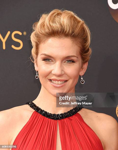 Actress Rhea Seehorn arrives at the 68th Annual Primetime Emmy Awards at Microsoft Theater on September 18, 2016 in Los Angeles, California.
