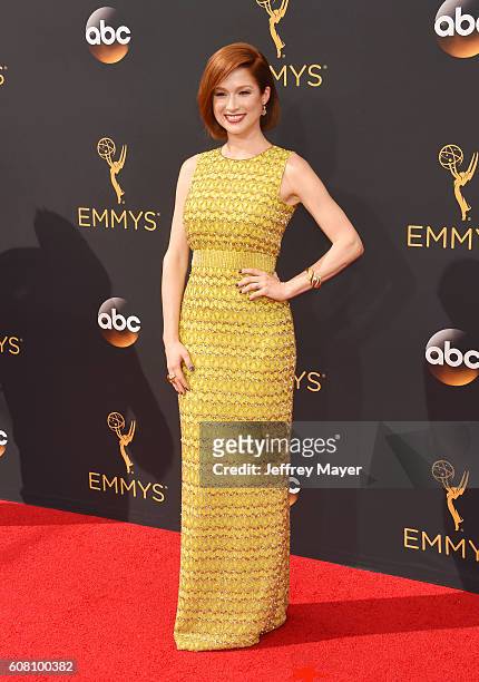 Actress Ellie Kemper arrives at the 68th Annual Primetime Emmy Awards at Microsoft Theater on September 18, 2016 in Los Angeles, California.